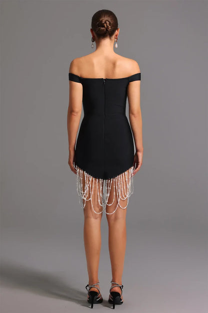 Éloïse Off-Shoulder Black Mini Dress