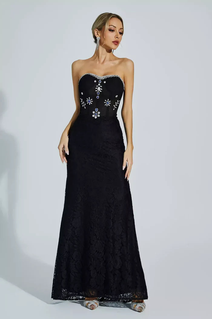 Elowen  Strapless Lace Dress