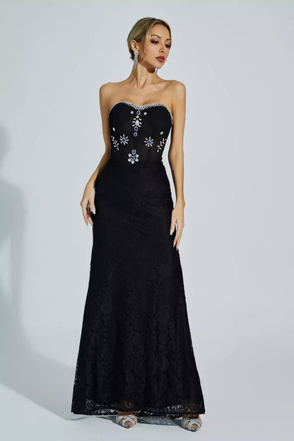 Elowen  Strapless Lace Dress
