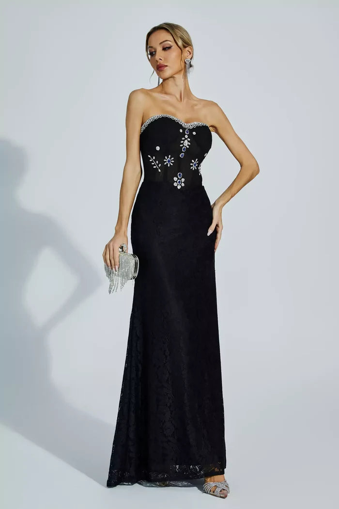 Elowen  Strapless Lace Dress