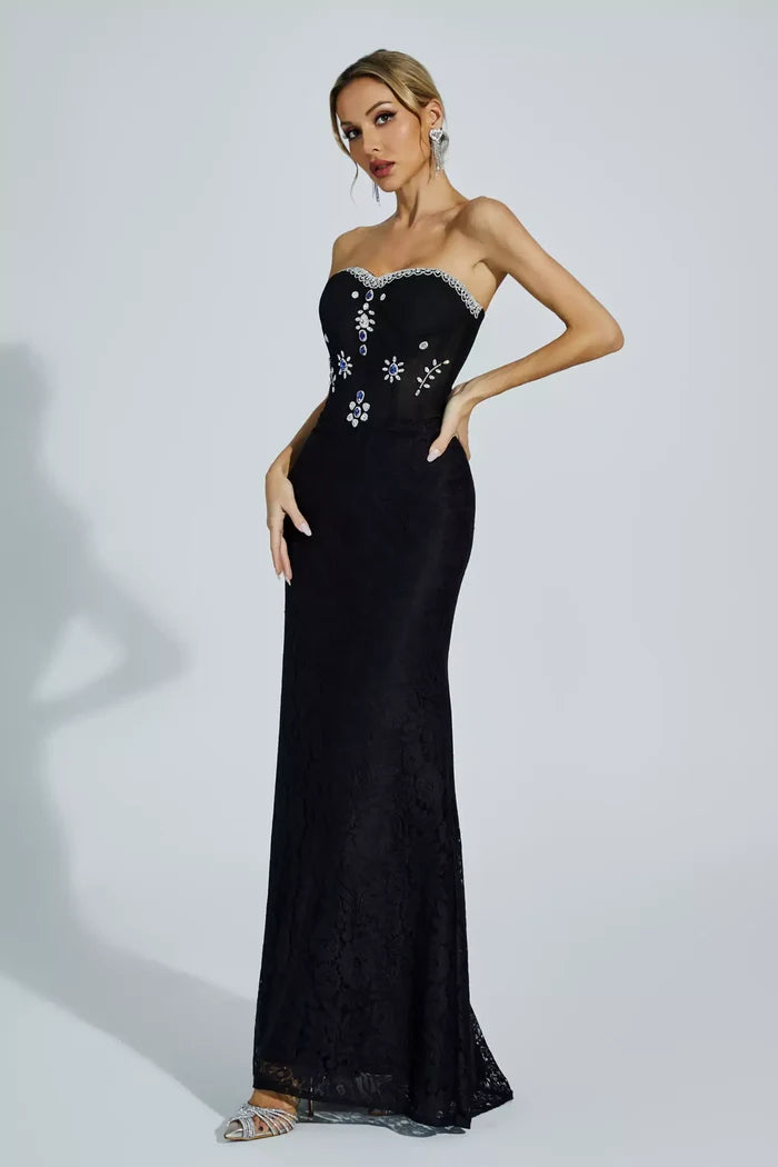 Elowen  Strapless Lace Dress
