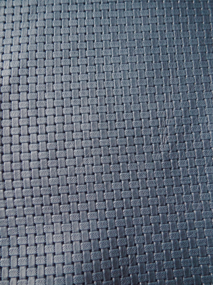 Embossed Navy Basketweave Calfskin