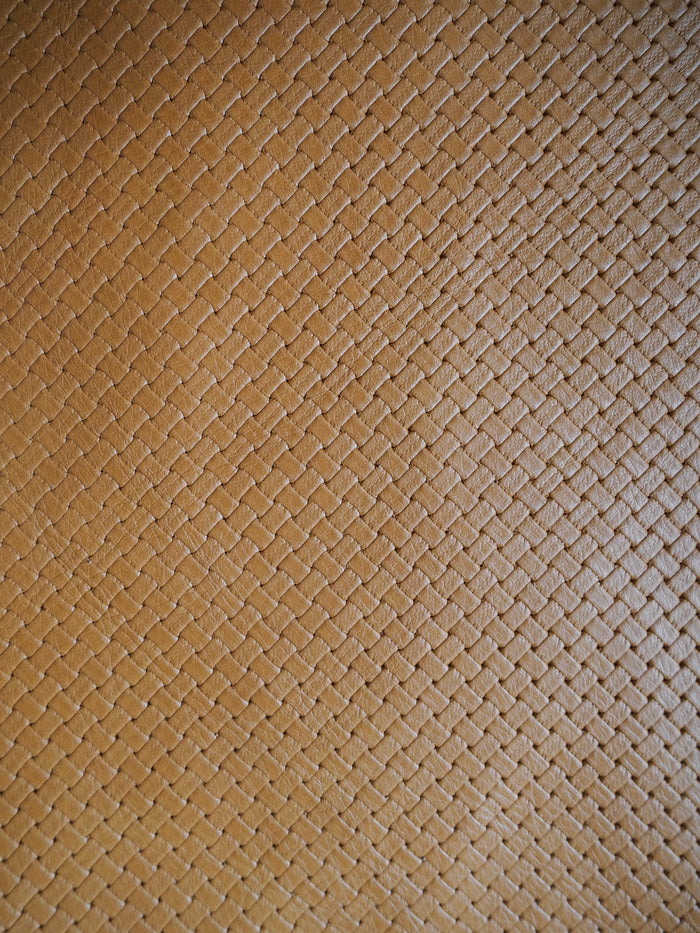 Embossed Tan Basketweave Calfskin