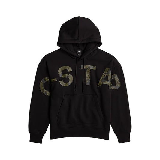 Embro Print Loose Pullover Hoodie
