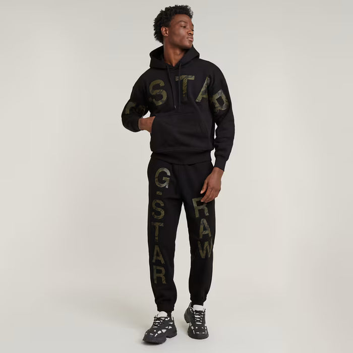 Embro Print Loose Pullover Hoodie