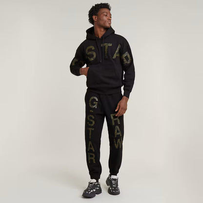 Embro Print Loose Pullover Hoodie
