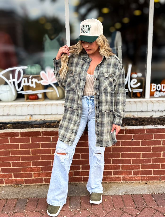 Emerald Green Plaid Shirt