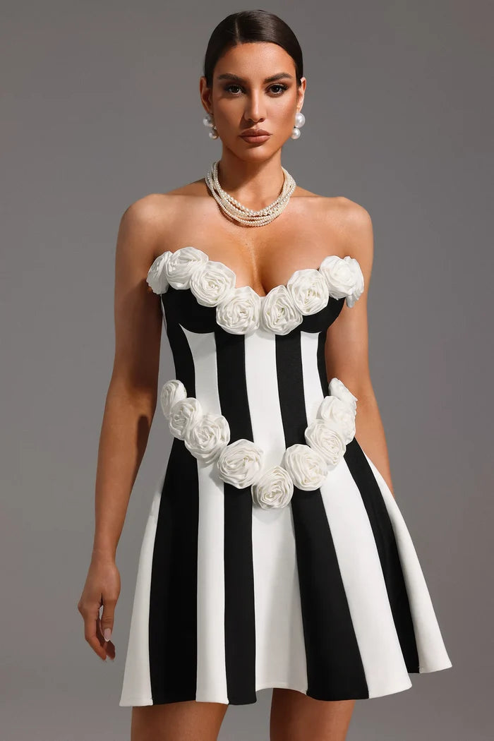 Emilia Sleeveless Flowers Mini Dress