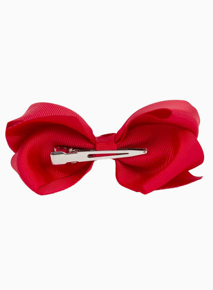 Lily Rose Clip Extra Large Bow Hair Clip in Ruby
