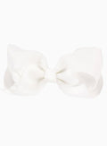 Lily Rose Clip Extra Large Bow Hair Clip in White