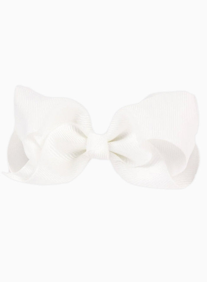 Lily Rose Clip Extra Large Bow Hair Clip in White