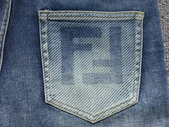 Fendi Square Denim Jeans Blue