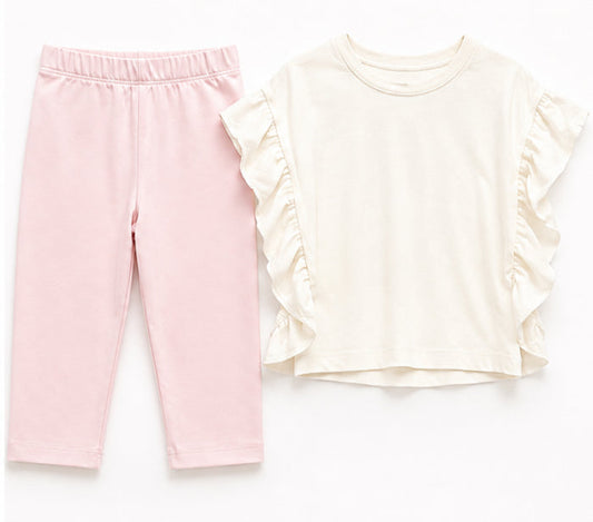 Frilled-Sleeve Leggings Set