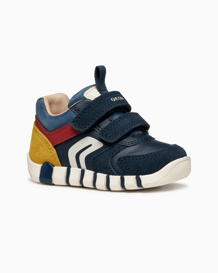 Geox Trainers Geox Iupidoo Baby Boy Trainers in Navy/Dark Red
