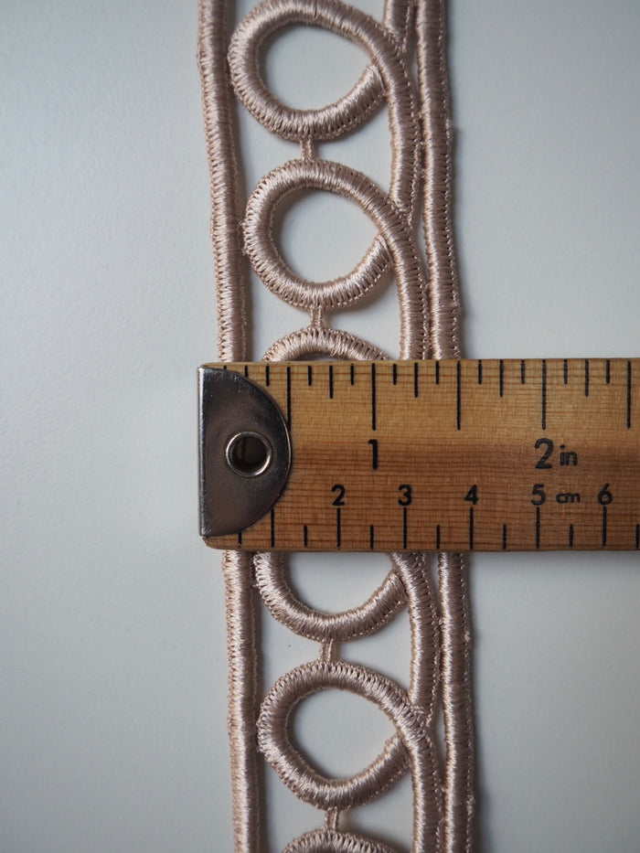 Gold Satin Guipure Loop Border Trim 4cm
