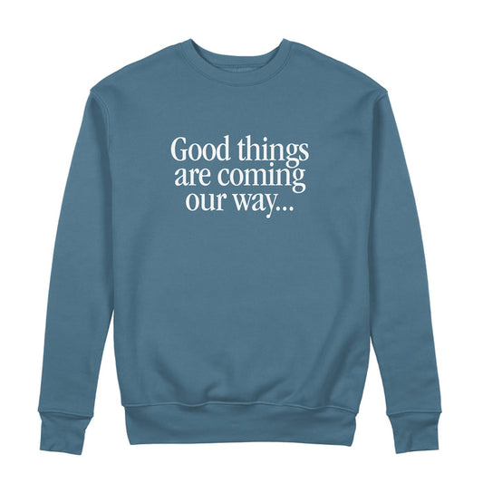rival schools Good Things Slate Blue Crewneck front