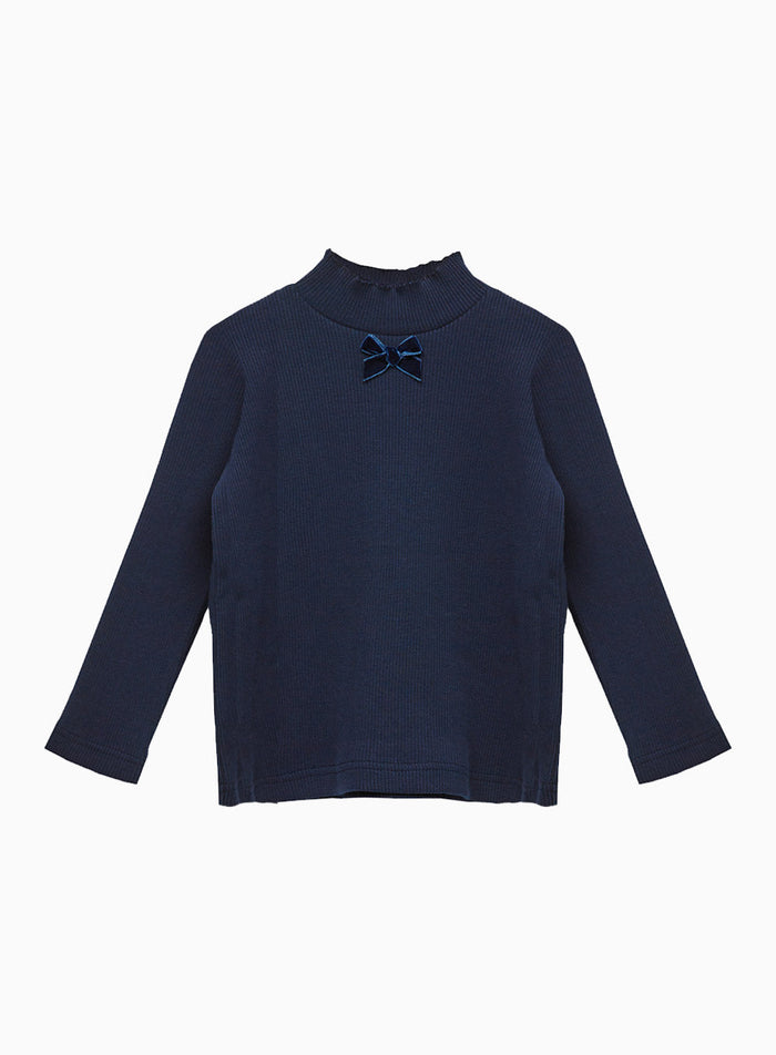 Confiture Top Grace Bow Jersey Top in Navy