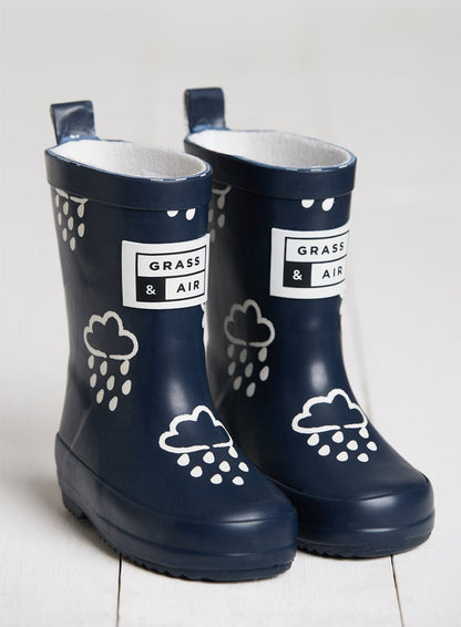 Grass & Air Wellington Boots Grass & Air Colour Reveal Wellies in Navy