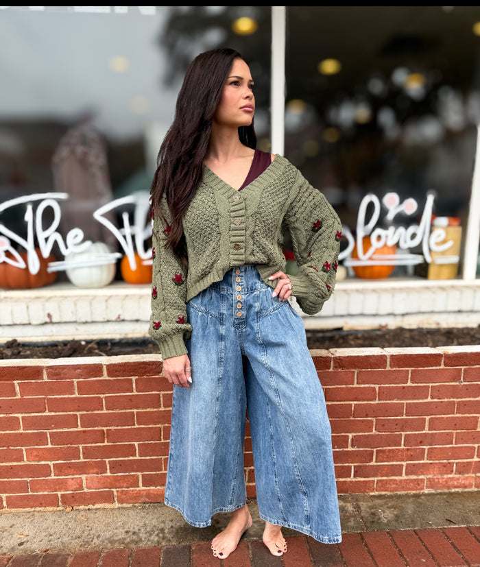 Green Crop Sweater
