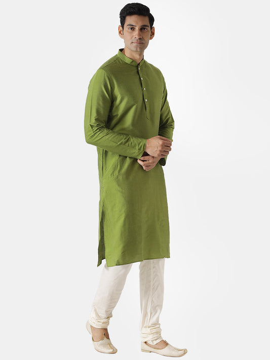 Green Plain Kurta-Festive Wear
