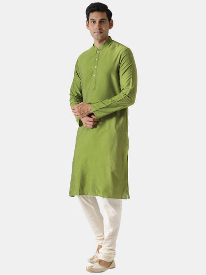 Green Plain Kurta-Festive Wear