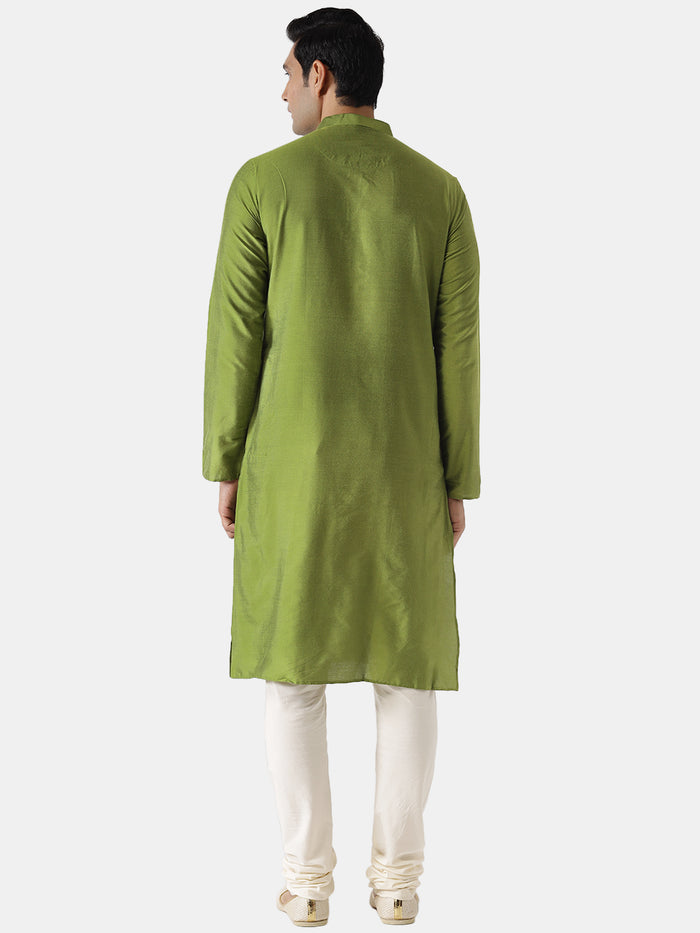 Green Plain Kurta-Festive Wear