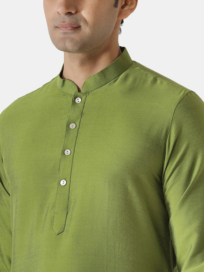 Green Plain Kurta-Festive Wear