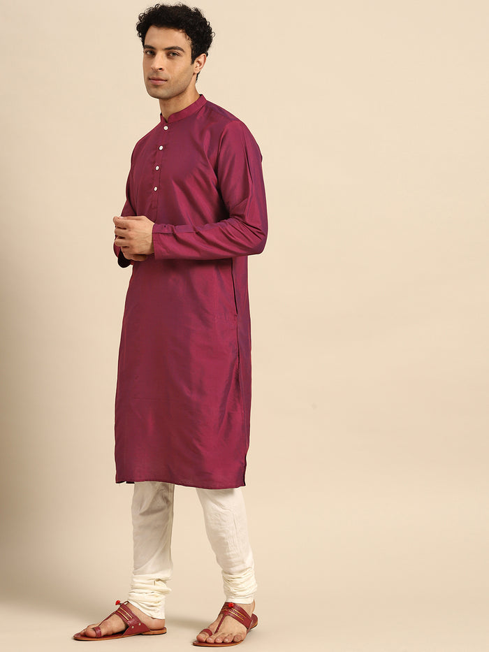 Green Silk Blend Kurta with Beige Multicolor Printed Nehru Jacket set
