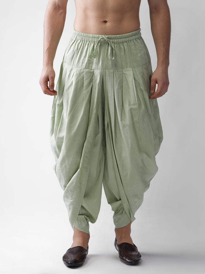 Green Solid Elasticated Dhoti