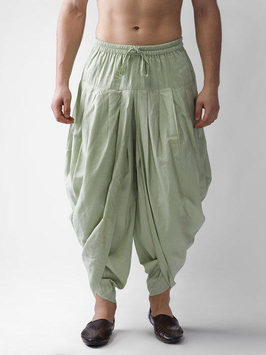 Green Solid Elasticated Dhoti