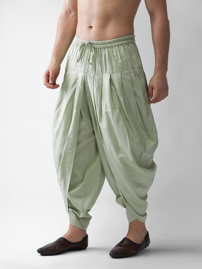 Green Solid Elasticated Dhoti