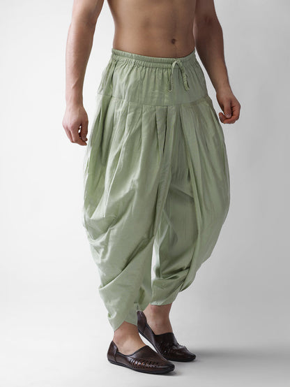 Green Solid Elasticated Dhoti