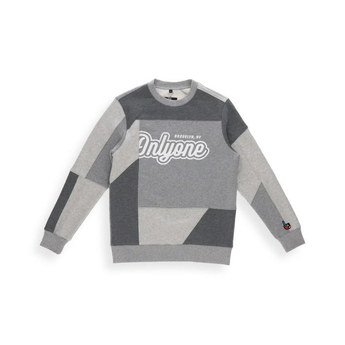 Grey Patchwork Crewneck