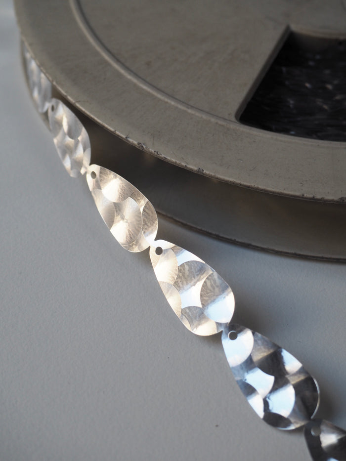 Hammered Silver Pear Drop Trim