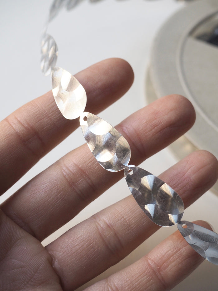 Hammered Silver Pear Drop Trim