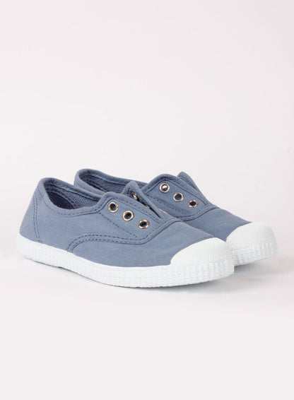 Hampton Canvas Canvas Shoes Hampton Canvas Plum Plimsolls in Steel Blue