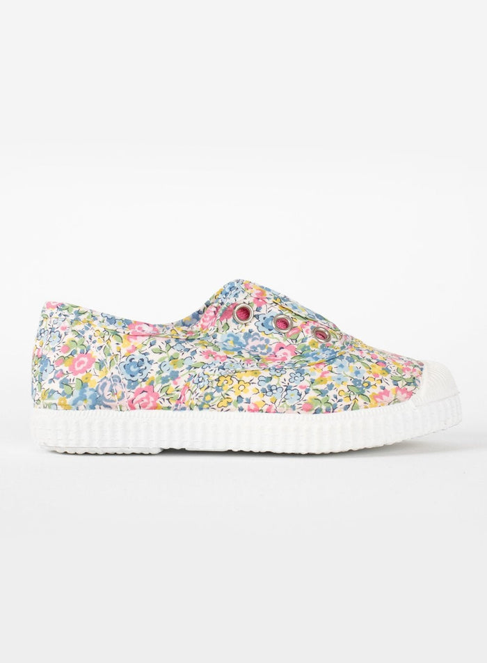 Hampton Canvas Canvas Shoes Hampton Canvas Plum Print Plimsolls in Emma & Georgina