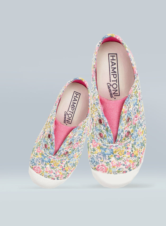 Hampton Canvas Canvas Shoes Hampton Canvas Plum Print Plimsolls in Emma & Georgina