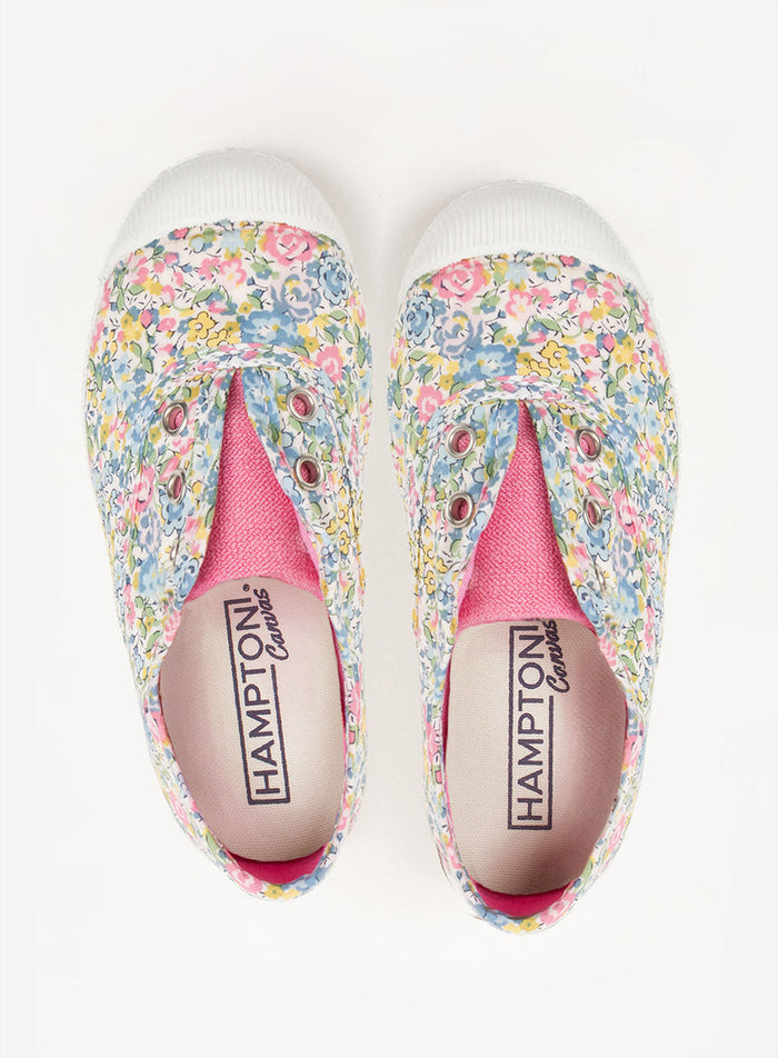 Hampton Canvas Canvas Shoes Hampton Canvas Plum Print Plimsolls in Emma & Georgina