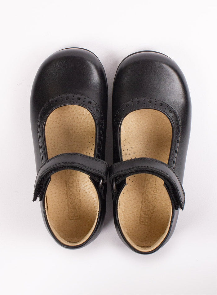 Hampton Classics School Shoes Hampton Classics Emma Wide Fit School Shoes in Black - Trotters Childrenswear