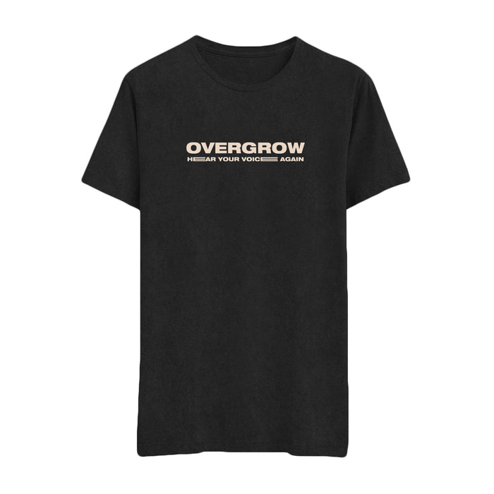 overgrow Hear Your Voice Again - Black T-Shirt front