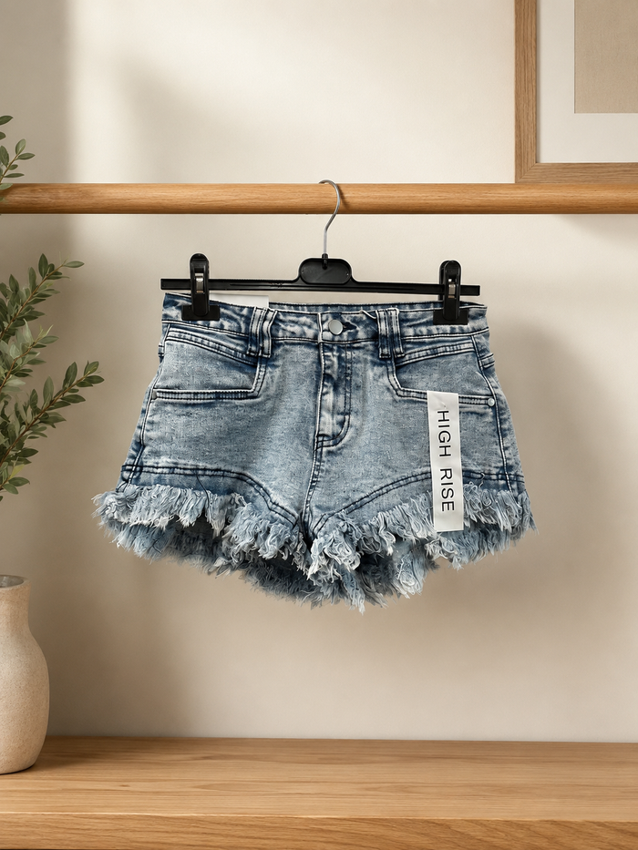 High-Rise Denim Shorts