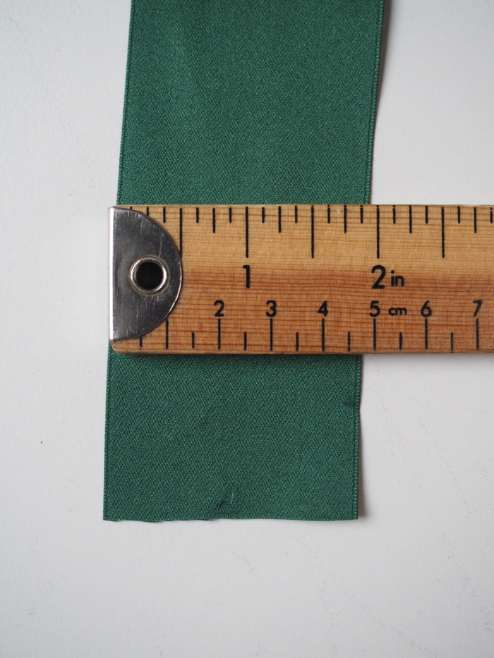 Holly Green Cotton Satin Ribbon 50mm