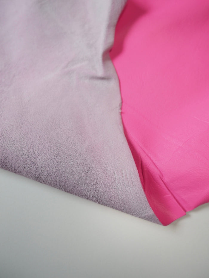 Hot Pink Floral Hand-Painted Calfhide