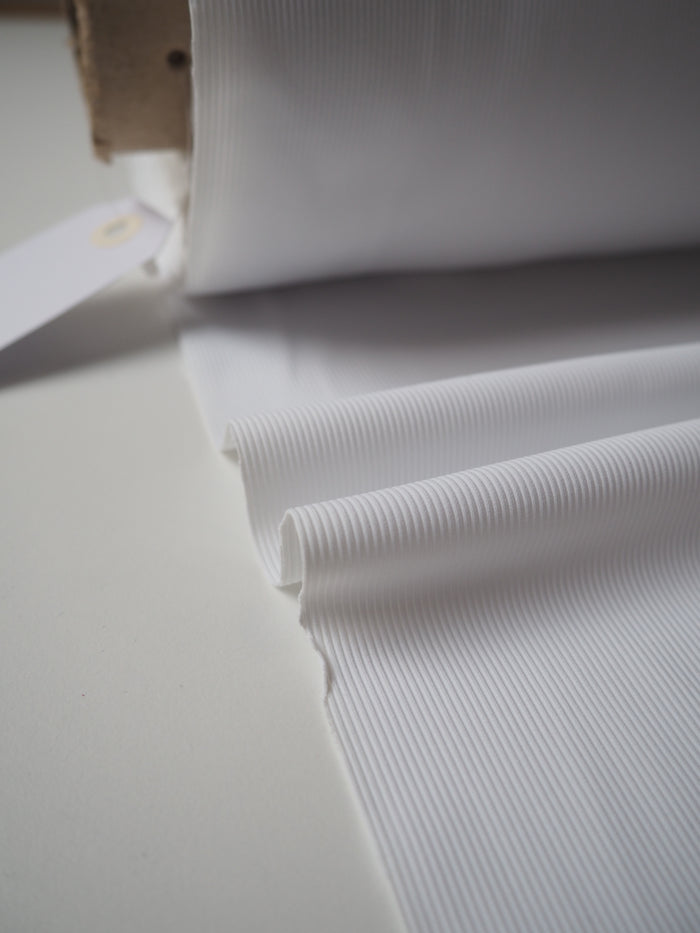 Ice White Ribbed Swim/Performance Jersey