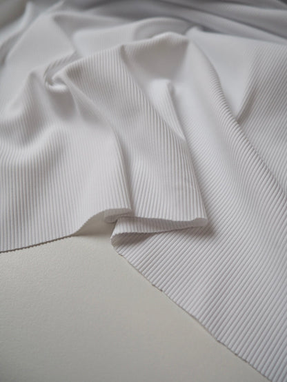 Ice White Ribbed Swim/Performance Jersey