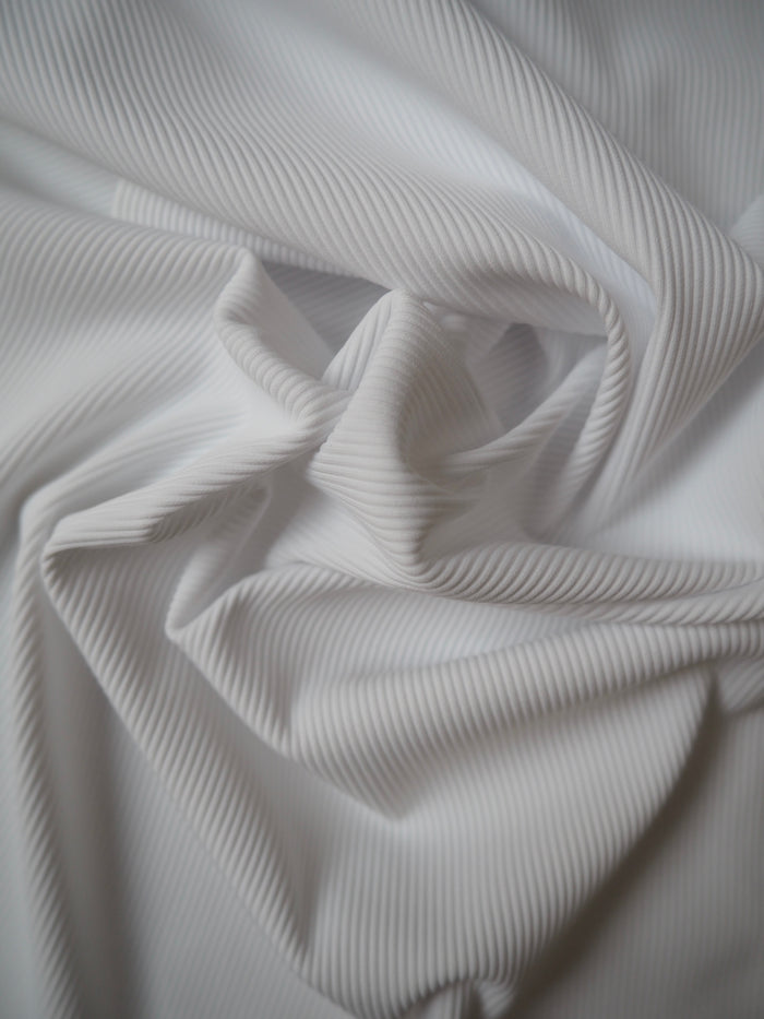 Ice White Ribbed Swim/Performance Jersey