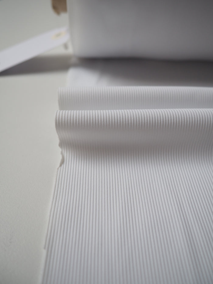 Ice White Ribbed Swim/Performance Jersey