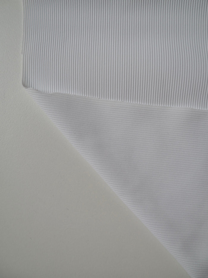 Ice White Ribbed Swim/Performance Jersey