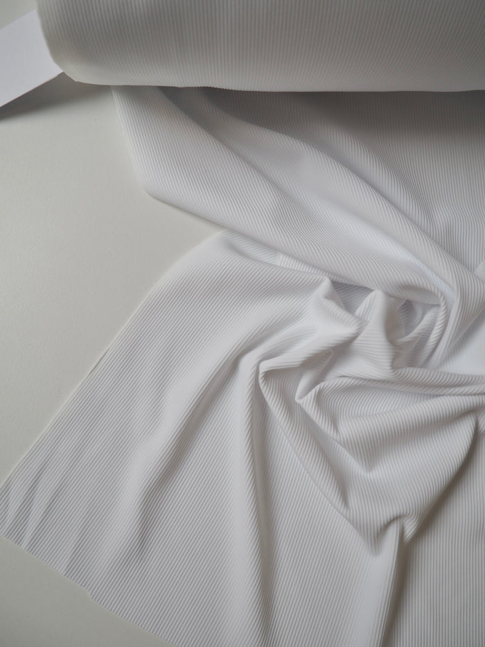 Ice White Ribbed Swim/Performance Jersey